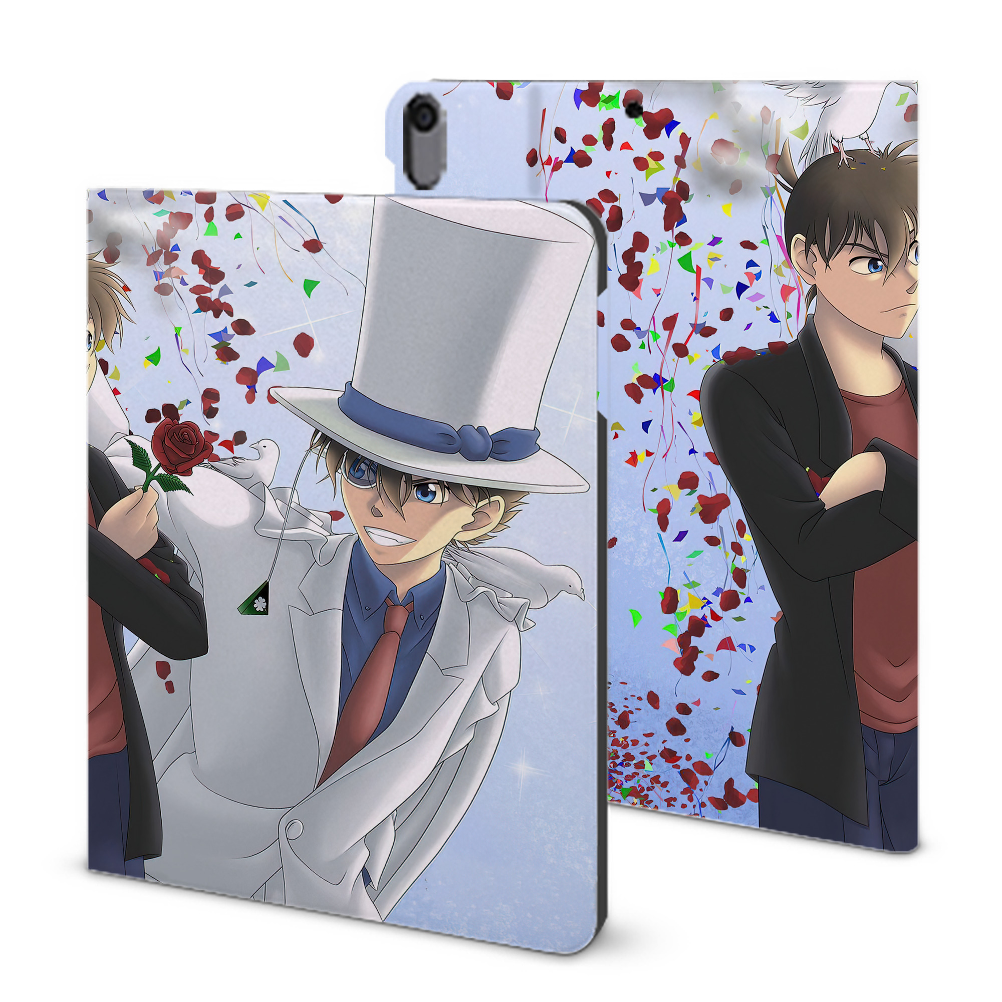 （画像用） 名探偵コナン Detective Conan IPad ケース ブック型 PUレザー TPU 耐衝撃 軽量 薄型 ペン収納なし 全面保護 IPad 各モデル対応